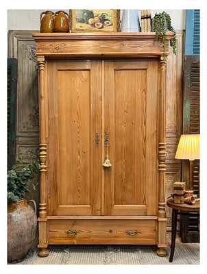 £780 • Buy Solid Antique Pine Housekeeper Or Linen Cupboard,  Kitchen Larder