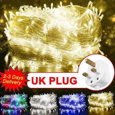 £11.99 • Buy Fairy String Lights 10-100m Mains Plug In Christmas Tree Indoor & Outdoor