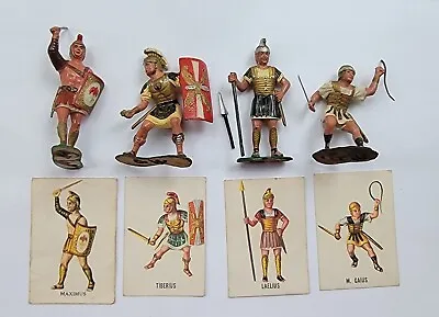 1960's Marx Warriors Of The World Roman Soldiers Lot Of 4 With Cards • $18.99