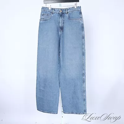 LNWOT Miu Miu Made In Italy Stonewashed Wide Vintage Fit Denim Blue Jeans 27 NR • $31