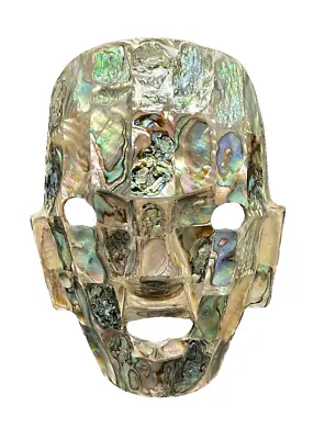 Mayan Aztec Mosiac Abalone Shell Ceremonial Death Burial Face Mask • $30