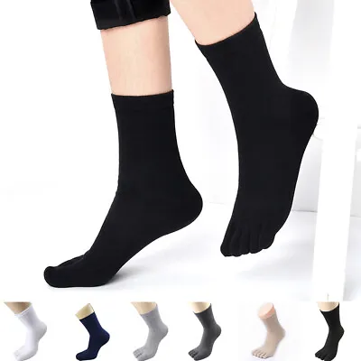 £3.59 • Buy Mens Five Finger Toe Orthopedic Compression Socks Cotton Blend Casual Breathable