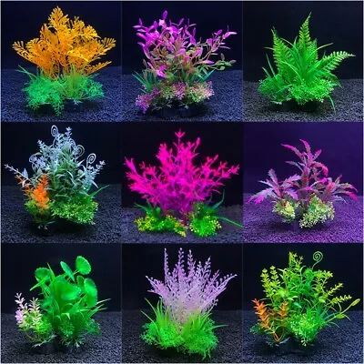 $6.35 • Buy Artificial Aquatic Plants Ornament Fish Tank Plastic Water Grass Aquarium Decor