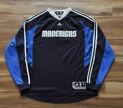Dallas Mavericks Adidas Shirt Warm Up Long Sleeve Warmup Mavs Dirk Men M Medium • $79.99
