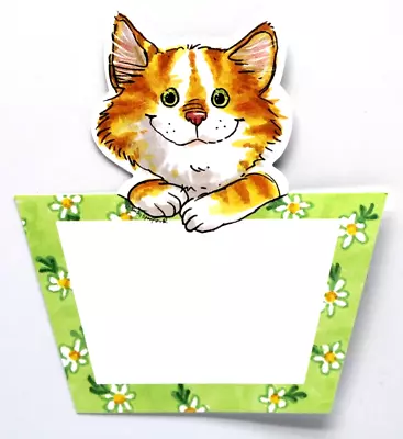 Suzy's Zoo  Orange Cat Note Cards  Small 25 Count Green Border 3.5 X 4  • $13.25