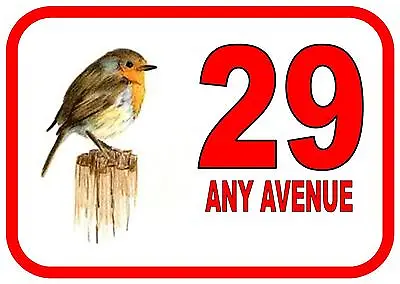 House Door Number Sign Robin Design Metal Door Sign  • £7