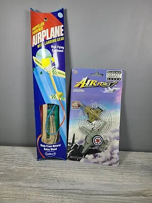 Vintage Guillow's Propeller Powered Toy Airplane No 51 NIB & Air Force Diecast • $19.99