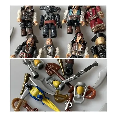 Mega Bloks Pirates Of Caribbean Rare Mini Figures X 8 & Weapons. • £19.99