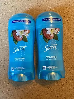 £23.95 • Buy Secret Clear Gel Antiperspirant Deodorant Cocoa Butter 2.6 Oz 2 Pack
