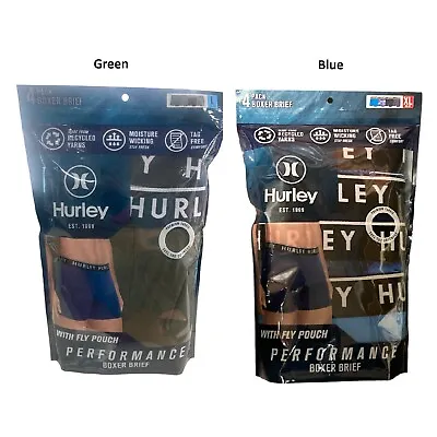 Hurley Men's Tag Free Moisture Wicking Fly Pouch Performance Boxer Briefs 4 • $16.99