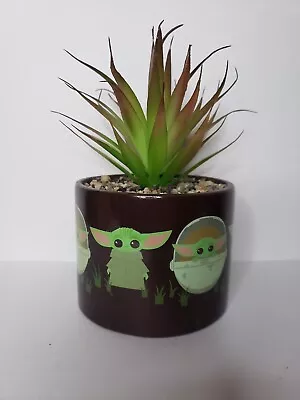 Grogu Baby Yoda (star Wars: The Mandalorian) Ceramic Planter With Faux Plant • $17