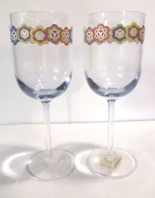 Set Of 2 Walt Disney Parks Mickey Mouse Silhouette Acrylic Stemmed Wine Glasses • $16