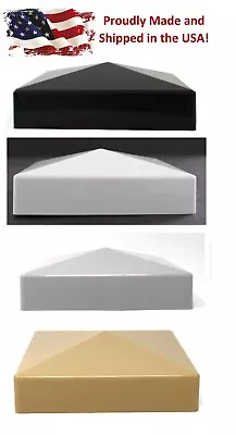 True 5x5(127mm X 127mm)Plastic Pyramid Vinyl Fence Post Cap Black White Grey Tan • $6.99