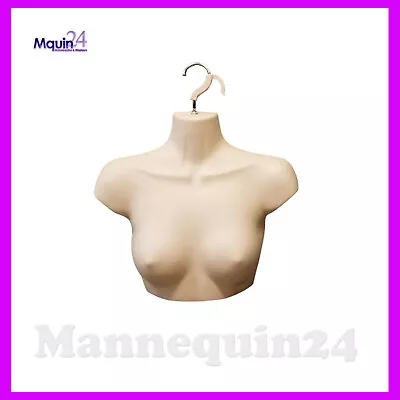 FEMALE CHEST TORSO DRESS FORM With HANGER - FLESH MANNEQUIN  • $34.85