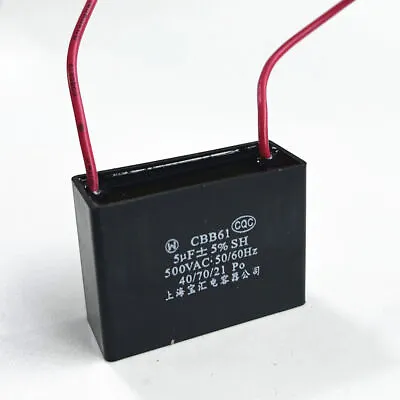 CBB61 SH 4/4.5/ 4.75/5 UF 500V.AC 500V  MOTOR START RUN Capacitor  2 WIre • $4.17