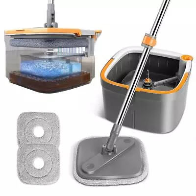 Spin Mop And Bucket Set With Self Separation Dirty And Clean Water System • $55.99
