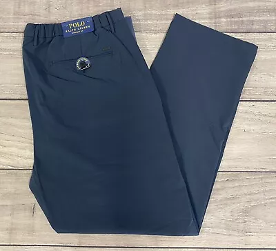 Ralph Lauren Polo Light Weight Straight Fit Classic Navy Pants Elastic Waist NEW • $39.99