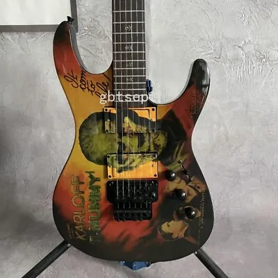 Custom Kirk Hammett KH-3 Karloff Mummy Electric Guitar ST Skull Inlay FR Bridge • $293.55