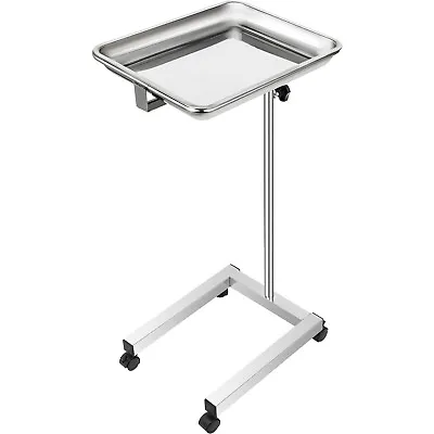 VEVOR Mobile Cart Mayo Stand Medical Trolley Tattoo Instrument W/ Removable Tray • $44.99