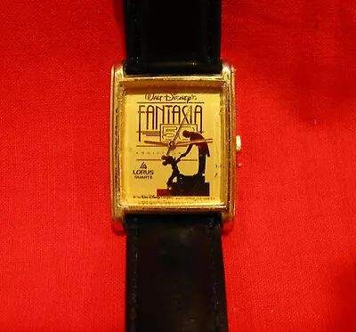 LORUS DISNEY FANTASIA 50th Anniversary Gold Tone Wrist Watch -- TESTED WORKING - • $26