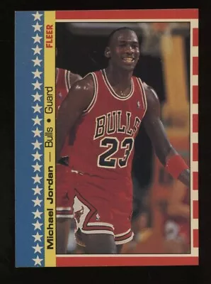 1987 Fleer Basketball Sticker #2 Michael Jordan Chicago Bulls HOF • $5.50