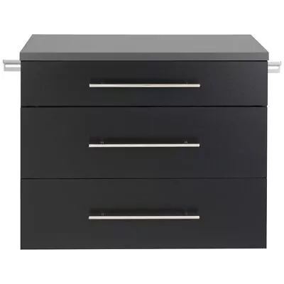 Prepac HangUps 3 Drawer Wooden Base Garage Storage Cabinet In Black • $221.14