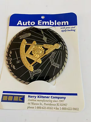 Mason's Masonic Auto Emblem Vintage Harry Klitzner Co. NOS • $4.98