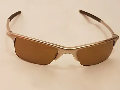 Oakley RAZR WIRE Half Rim Sunglasses Platinum & Rootbeer Frame Gold Iridium Lens • £249