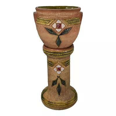 Roseville Mostique Tan 1916 Vintage Pottery Ceramic Jardiniere Pedestal 622-10  • $1095