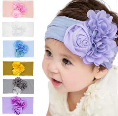$12.99 • Buy 6 Pcs Kids Girl Baby Headband Toddler Lace Bow Flower Hair Band Accessories US
