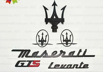 For Maserati Emblem Levante GTS Grille Trident Matte Black Badge Set Sticker Kit • $79.99