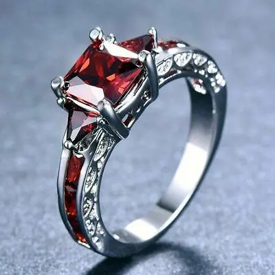 $1.81 • Buy Fashion Cubic Zircon Ring Silver Plated Jewelry Women Wedding Party Gift Sz6-10