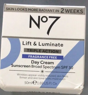 No7 Lift & Luminate Triple Action Day Cream - 1.69 Oz Exp 05/2024+ (k7) • $19.95