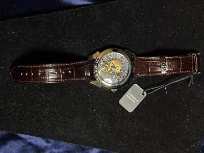 Ed Hardy EDRE-SK Mens Revolution Skull Brown Strap Watch • $139.99