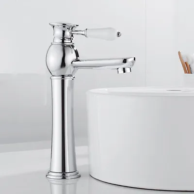 £38.27 • Buy Bathroom Basin Mixer Taps Tall Brass Counter Top Tap Ceramic Handle B1