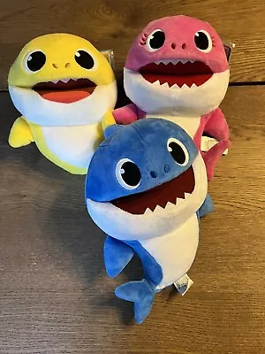 3 Baby Shark Plush Singing Hand Puppets By WowWee Pink Blue Yellow • $38.95