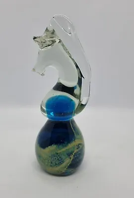 Vintage 80's Medina Art Glass Seahorse Paperweight • £16.99