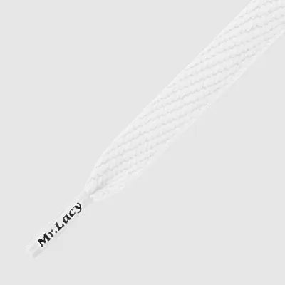 Flat White Laces Mr Lacy Flatties High Quality Shoelaces 120 Cm Long 8 Mm Wide • £9.48