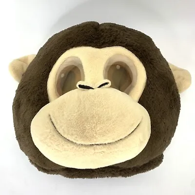 Dan Dee Big Greeter Brown Monkey Mask Plush Furry Head Mask Halloween Adult • $31.82