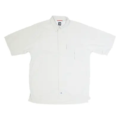 THE NORTH FACE Mens Vent Grey Nylon Plain Short Sleeve Shirt M • £16.99