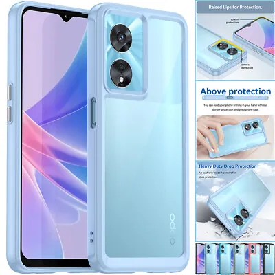 For OPPO A79 A78 A58 5G Find Reno Hard Translucent Frame Shockproof Clear Case • $11.59