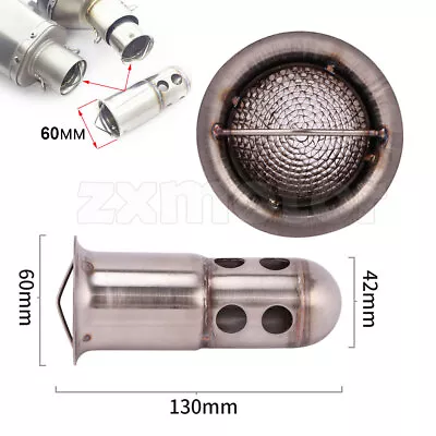 60mm Motorcycle Exhaust DB Killer Silencer Muffler Baffle Eliminate 45% Noise • $18.99