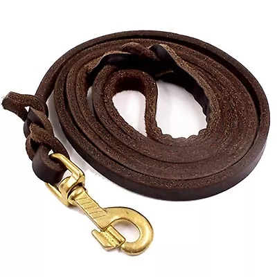 CoreLife Leather Dog Leash - Long Braided Training / Walking Dog Lead (6ft 9ft) • $16.99