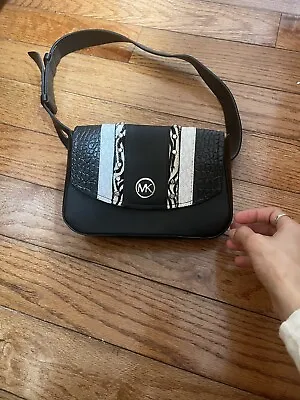 Michael Kors Black Fanny Pack / Belt Bag With Zebra Pattern • $30