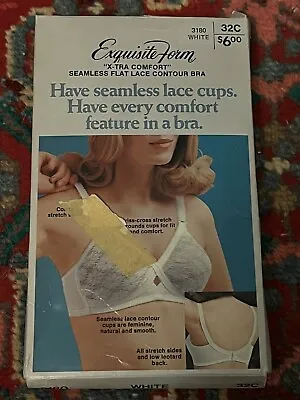 Vintage 1960s Exquisite Form Seamless Lace Cup Bra 32C White 3180 NEW NOS • $24