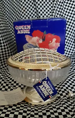 Vintage Mayell Queen Anne Silver Plated Glass Rose Bowl Lead Crystal • £17.99