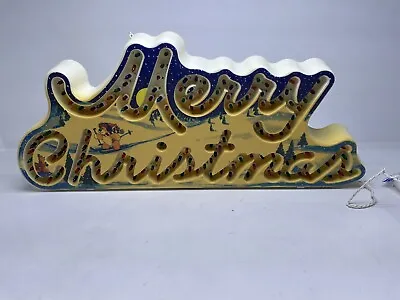 Vintage Holiday Glow MERRY CHRISTMAS Lighted Greetings Display Sign 8 Functions • $82.50