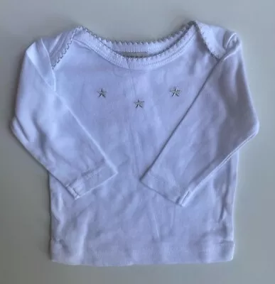 Marquise Baby Girl Size 0-3 Months White Long Sleeve Top T-shirt Stars VGUC • $7.95