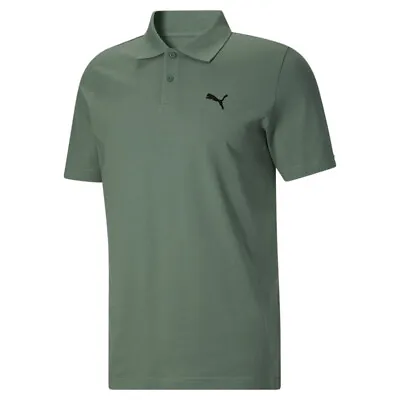 Puma Essential Short Sleeve Polo Shirt Mens Green Casual 67910544 • $17.99