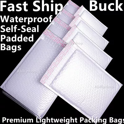 Poly Bubble Mailers Shipping Mailing Padded Bags White Envelops 4x8 6x9 6x10 USA • $306.94